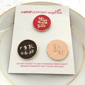 NEW! American Eagle Outfitters AERIE Enamel Lapel Pins 3-Pack  - OS